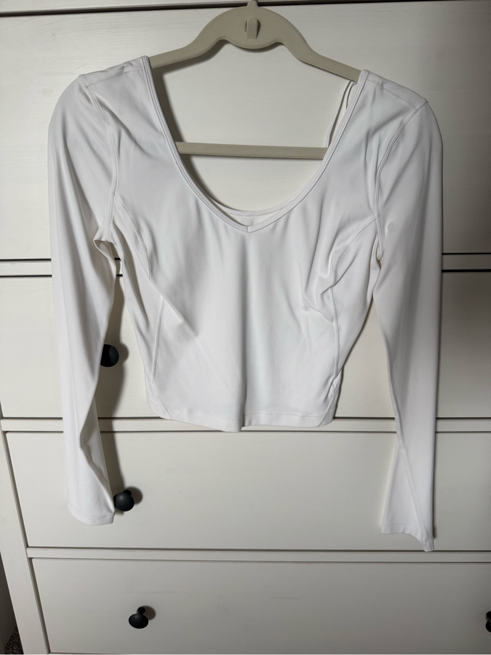 lululemon athletica White Long-Sleeve V-Neck Crop Top